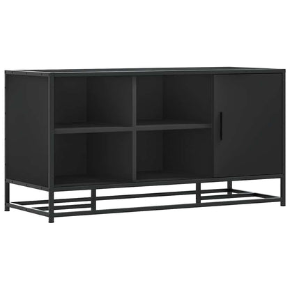 Scarpiera Nera 100x40x53,5 cm in Truciolato e Metallo