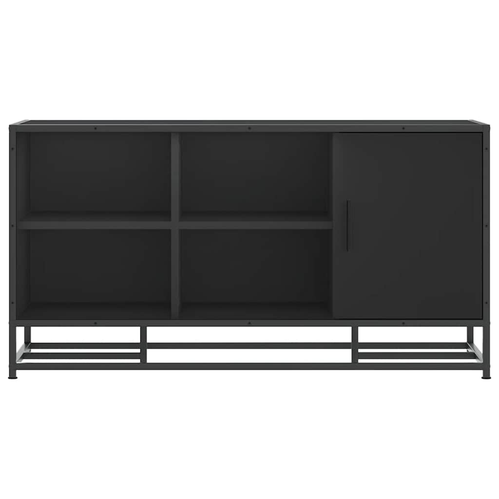 Scarpiera Nera 100x40x53,5 cm in Truciolato e Metallo