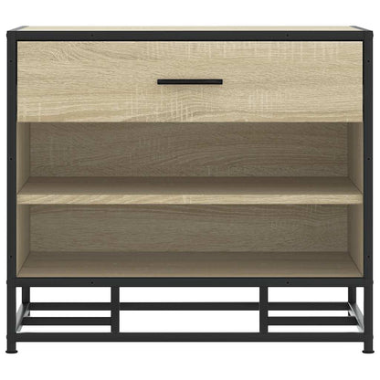 Panca Portaoggetti Rovere Sonoma Legno Multistrato e Metallo