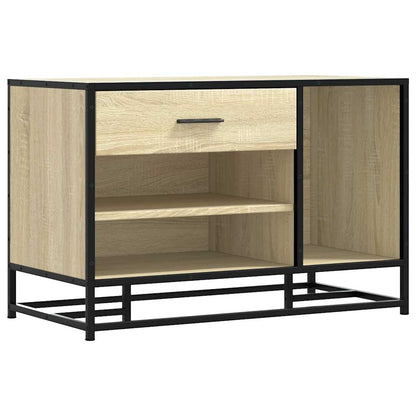 Panca Portaoggetti Rovere Sonoma Legno Multistrato e Metallo