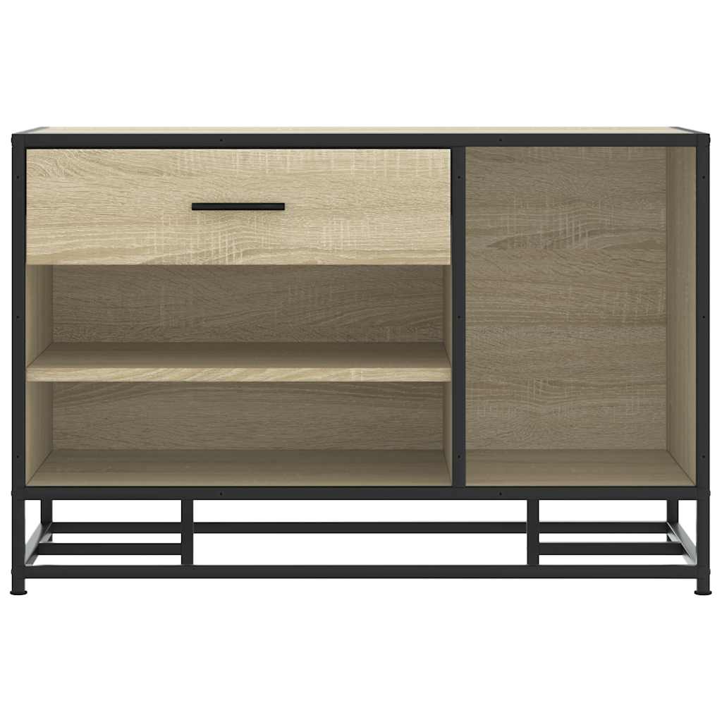 Panca Portaoggetti Rovere Sonoma Legno Multistrato e Metallo