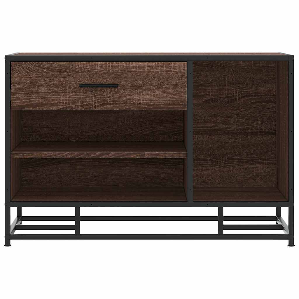 Panca Portaoggetti Rovere Marrone Legno Multistrato e Metallo