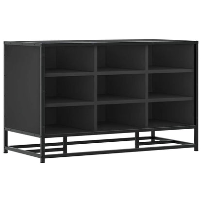 Scarpiera Nera 84x40x53,5 cm in Truciolato e Metallo