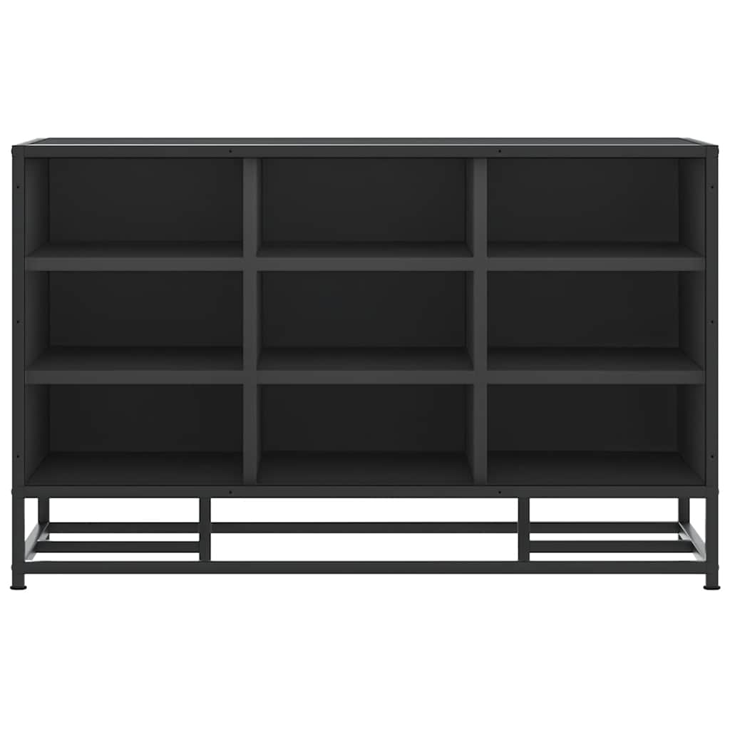 Scarpiera Nera 84x40x53,5 cm in Truciolato e Metallo