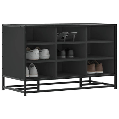 Scarpiera Nera 84x40x53,5 cm in Truciolato e Metallo