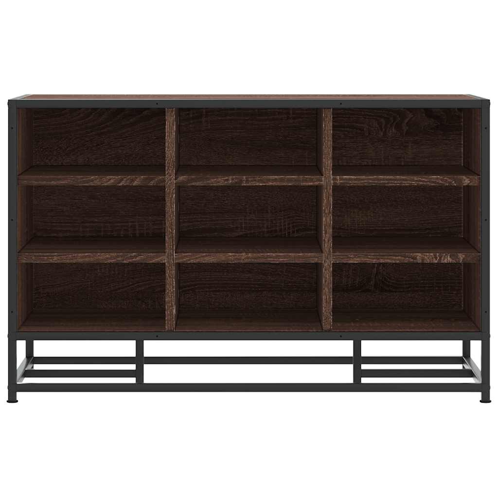 Scarpiera Rovere Marrone 84x40x53,5 cm Truciolato e Metallo