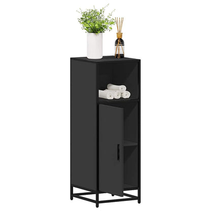 Armadietto da Bagno Nero 35x37,5x100 cm in Legno Multistrato