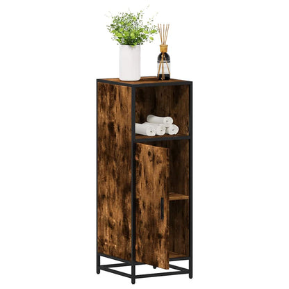 Armadietto Bagno Rovere Fumo 35x37,5x100 cm Legno Multistrato