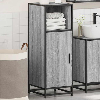 Armadietto Bagno Grigio Sonoma 35x37,5x100 cm Legno Multistrato