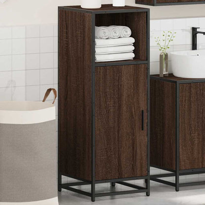Armadietto Bagno Rovere Marrone 35x37,5x100cm Legno Multistrato