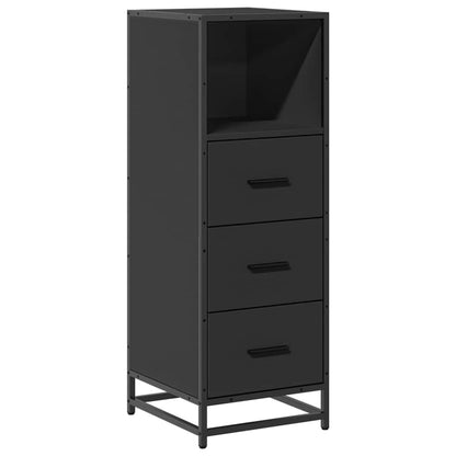 Armadietto da Bagno Nero 35x37,5x100 cm in Legno Multistrato