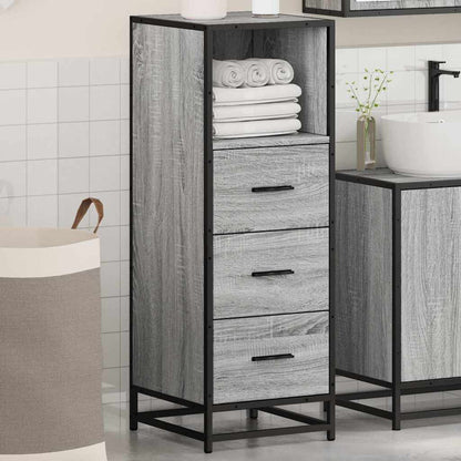 Armadietto Bagno Grigio Sonoma 35x37,5x100 cm Legno Multistrato