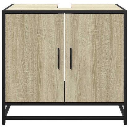 Mobiletto per Lavabo da Bagno Rovere Sonoma 65x33x60 cm Legno Massello