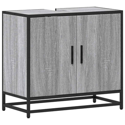 Mobile Lavabo Bagno Grigio Sonoma 65x33x60 cm Legno Multistrato