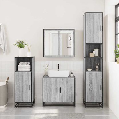 Mobile Lavabo Bagno Grigio Sonoma 65x33x60 cm Legno Multistrato