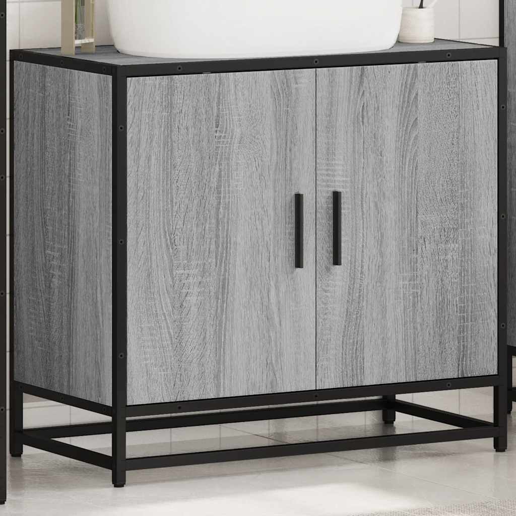 Mobile Lavabo Bagno Grigio Sonoma 65x33x60 cm Legno Multistrato