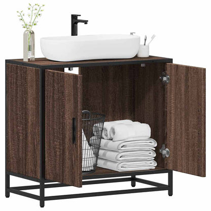 Mobile Lavabo Bagno Rovere Marrone 65x33x60cm Legno Multistrato