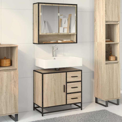 Mobile Lavabo da Bagno Rovere Sonoma 65x33x60 cm in Truciolato