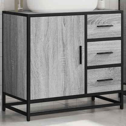 Mobile Lavabo Bagno Grigio Sonoma 65x33x60 cm Legno Multistrato