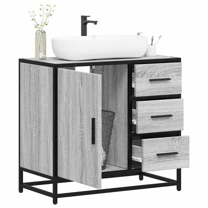 Mobile Lavabo Bagno Grigio Sonoma 65x33x60 cm Legno Multistrato