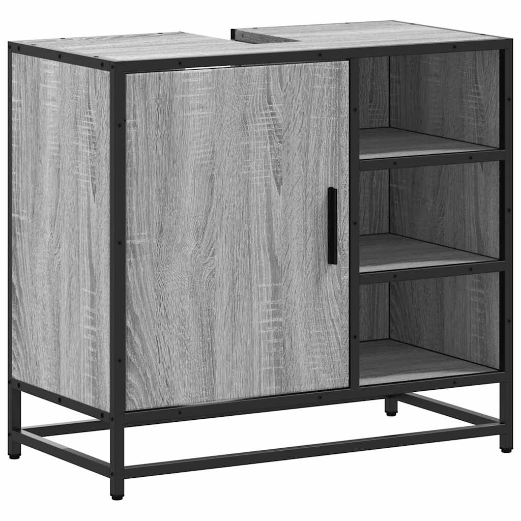 Mobile Lavabo Bagno Grigio Sonoma 65x33x60 cm Legno Multistrato