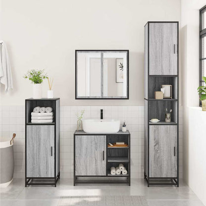 Mobile Lavabo Bagno Grigio Sonoma 65x33x60 cm Legno Multistrato