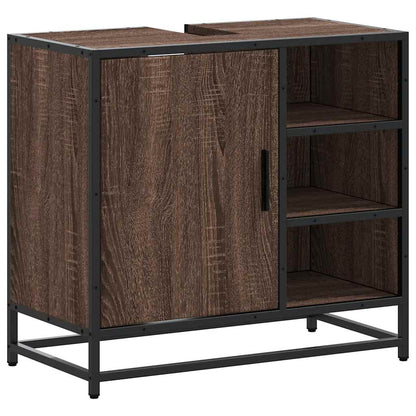 Mobile Lavabo Bagno Rovere Marrone 65x33x60cm Legno Multistrato