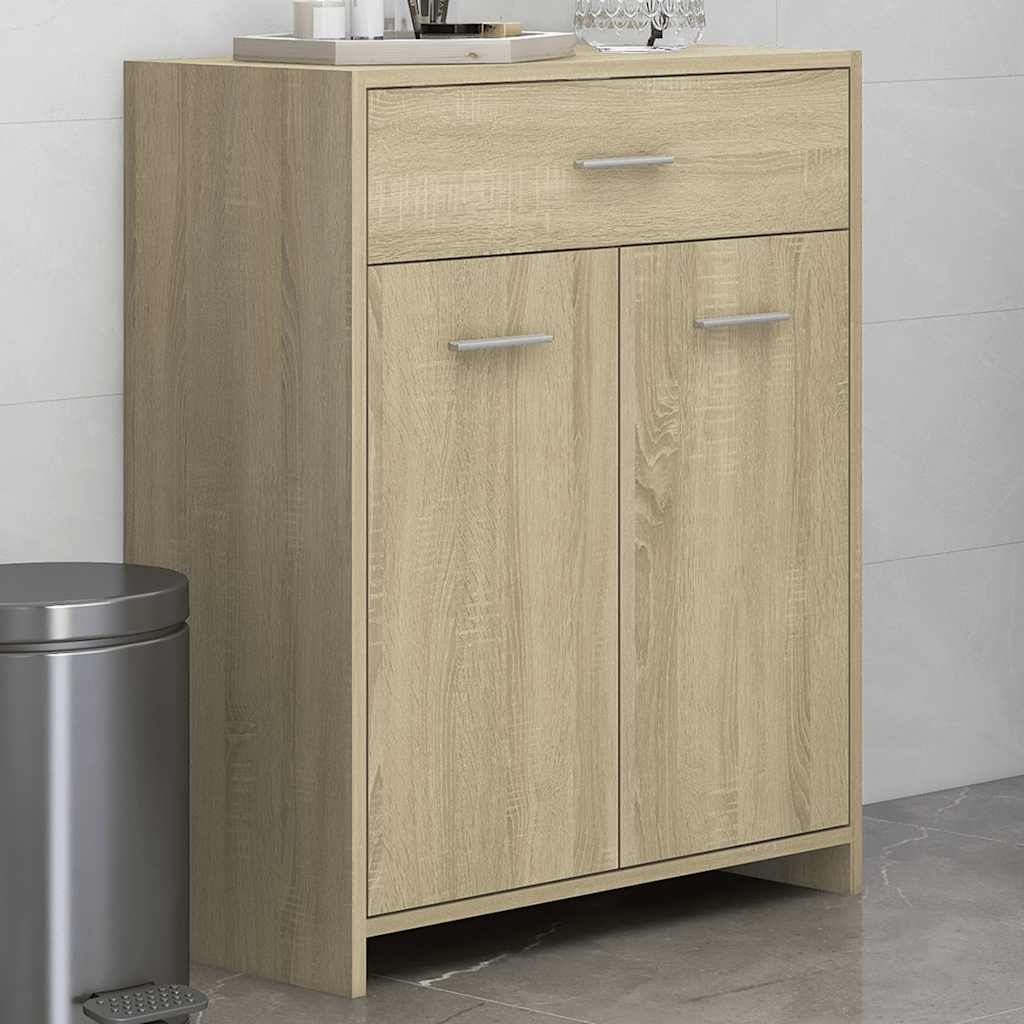 Mobile da Bagno Rovere Sonoma 60x33x80 cm in Legno tecnico