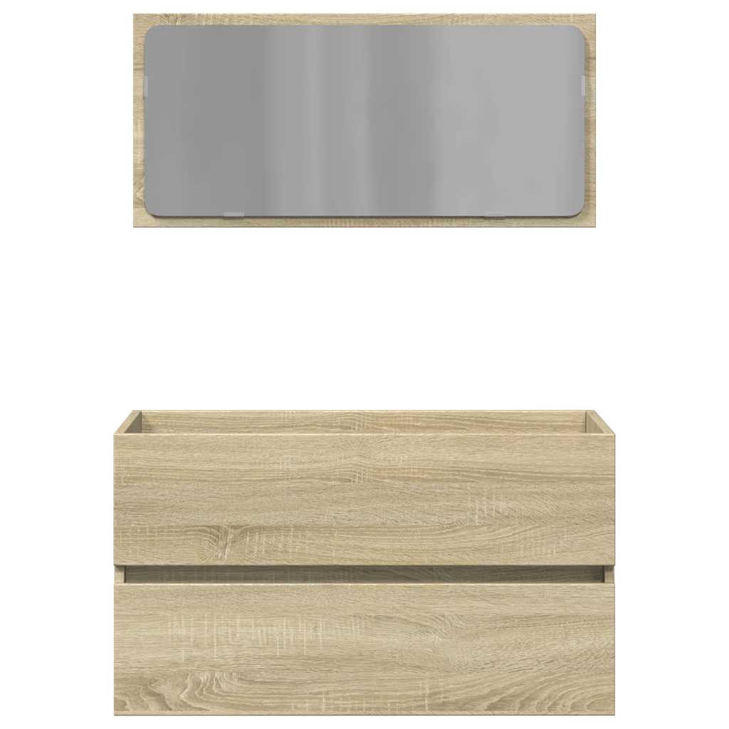Mobile da Bagno con Specchio Rovere Sonoma 80x38,5x45 cm