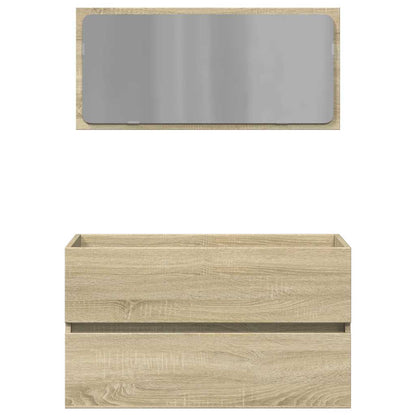Mobile da Bagno con Specchio Rovere Sonoma 80x38,5x45 cm