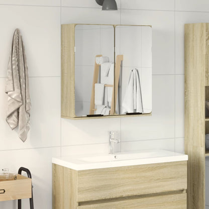 Mobile Bagno con Specchio Rovere Sonoma 64,5x20x66,5 Truciolato