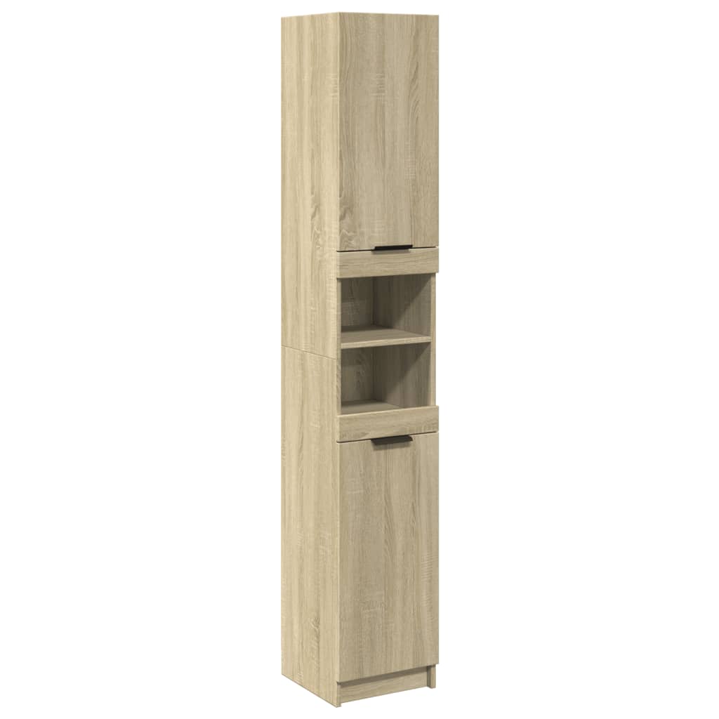 Armadietto da Bagno Rovere Sonoma 32x34x188,5 cm in Truciolato