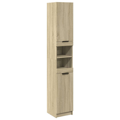 Armadietto da Bagno Rovere Sonoma 32x34x188,5 cm in Truciolato