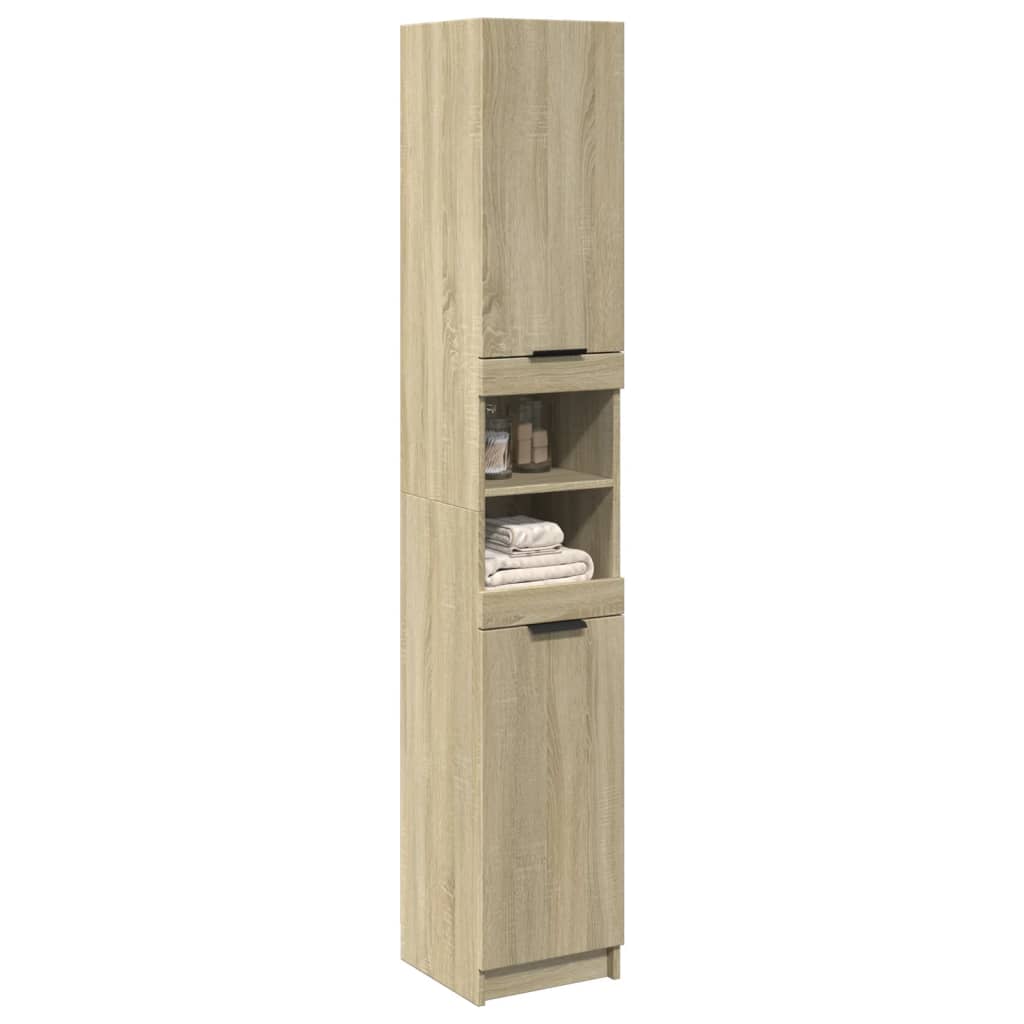 Armadietto da Bagno Rovere Sonoma 32x34x188,5 cm in Truciolato