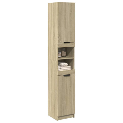 Armadietto da Bagno Rovere Sonoma 32x34x188,5 cm in Truciolato