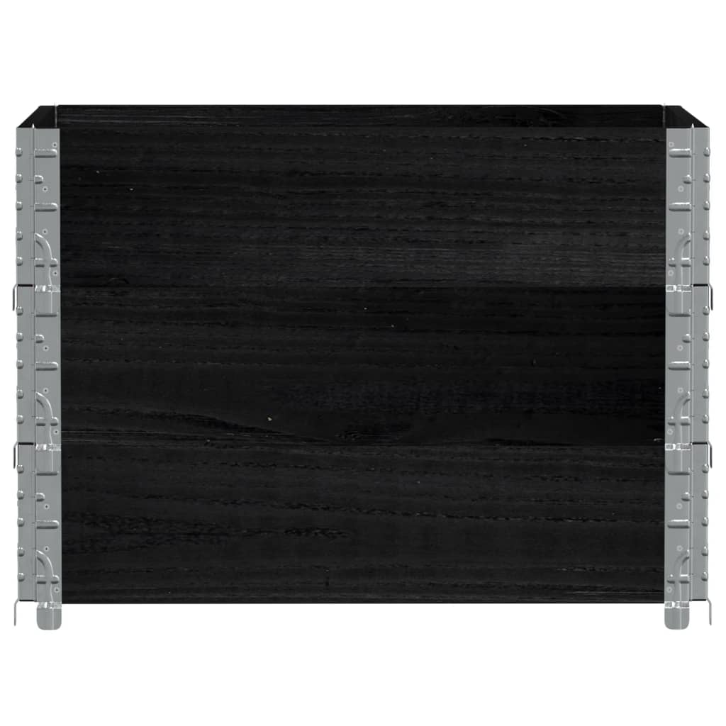 Paretali per Pallet 3 pz Neri 80x60cm in Legno Massello di Pino