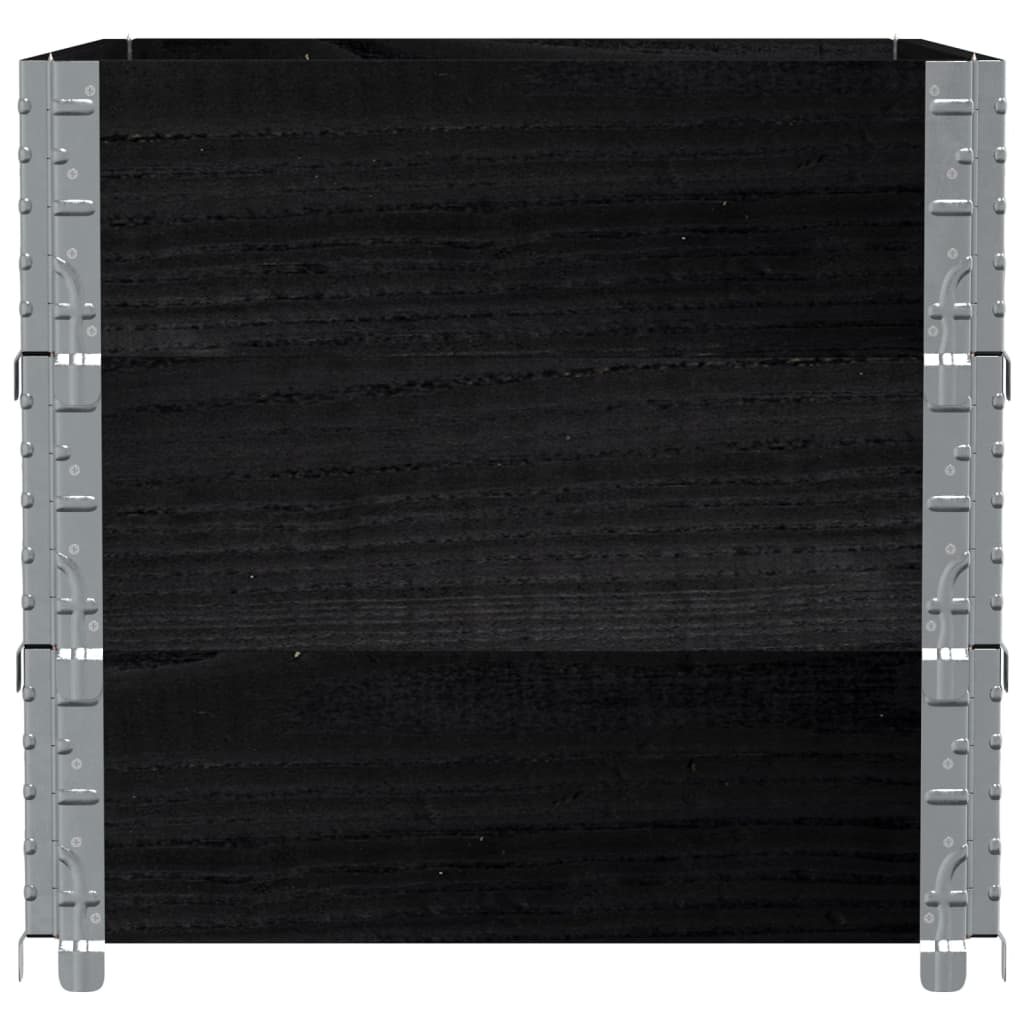 Paretali per Pallet 3 pz Neri 80x60cm in Legno Massello di Pino