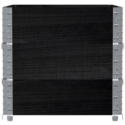Paretali per Pallet 3 pz Neri 80x60cm in Legno Massello di Pino