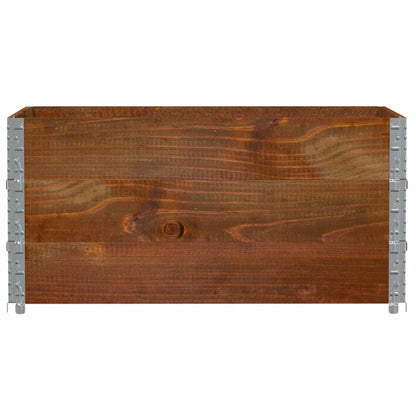 Paretali per Pallet 3pz Marroni 120x80cm Legno Massello di Pino