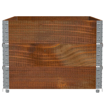 Paretali per Pallet 3pz Marroni 120x80cm Legno Massello di Pino