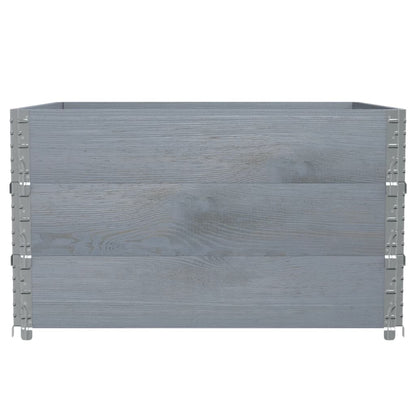 Paretali per Pallet 3pz Grigi 100x100cm Legno Massello di Pino