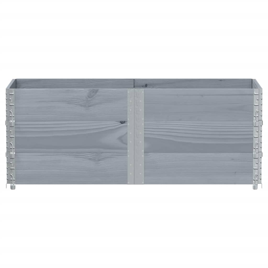Paretali per Pallet 3pz Grigi 150x50cm Legno Massello di Pino