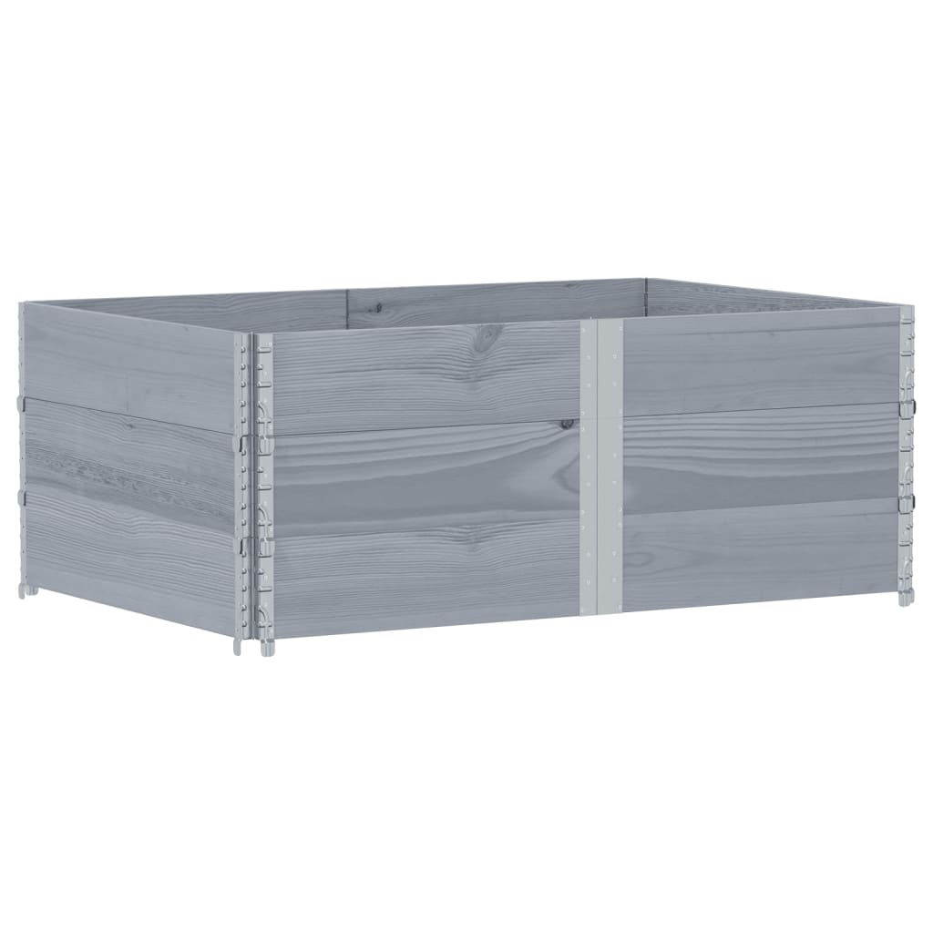 Paretali per Pallet 3pz Grigi 150x100cm Legno Massello di Pino