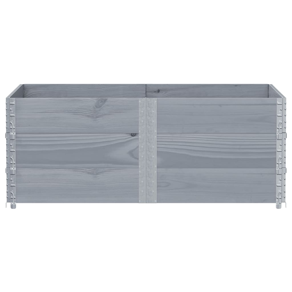 Paretali per Pallet 3pz Grigi 150x100cm Legno Massello di Pino