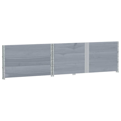 Paretali per Pallet 3pz Grigi 150x100cm Legno Massello di Pino