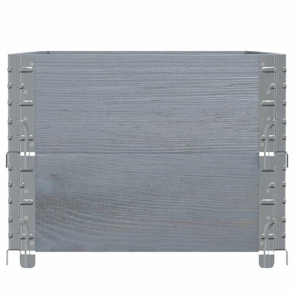 Fioriera da Giardino Grigia 40x40x78 cm Legno Massello di Pino