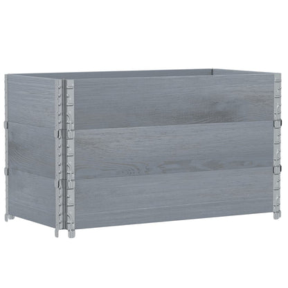 Fioriera da Giardino Grigia 40x40x78 cm Legno Massello di Pino