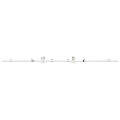 Kit Binari Porta Scorrevole 183 cm Acciaio Inossidabile Argento