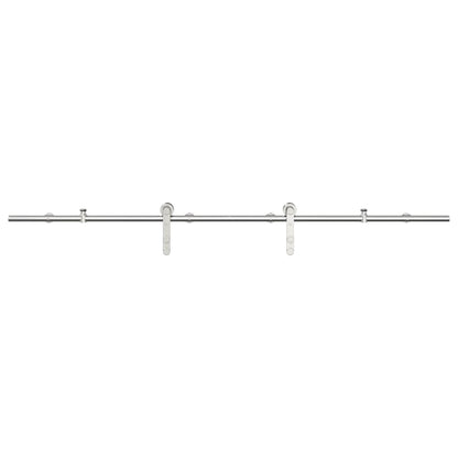 Kit Binari Porta Scorrevole 183 cm Acciaio Inossidabile Argento