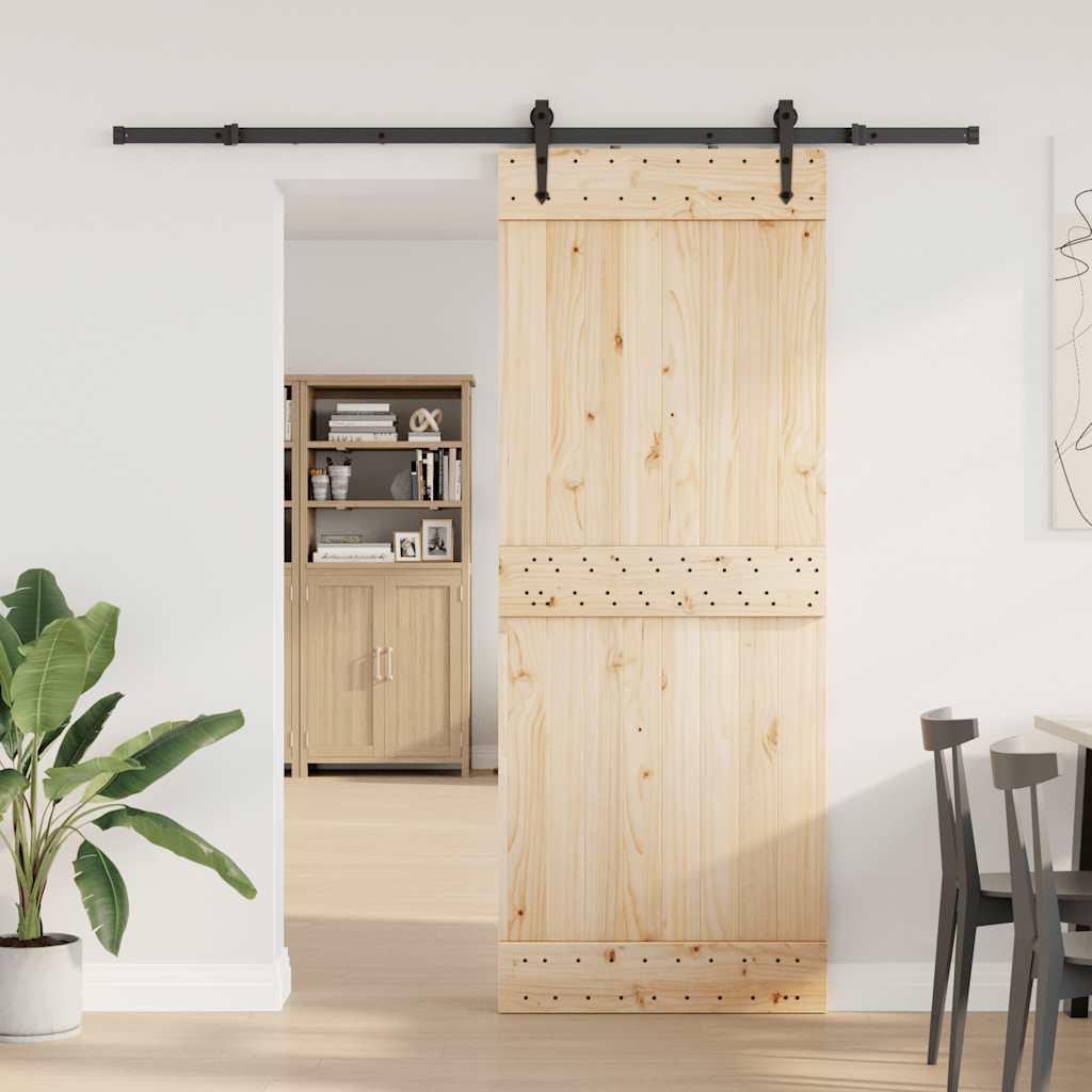 Kit di Binari per Porte Scorrevoli 213,5 cm Acciaio Nero